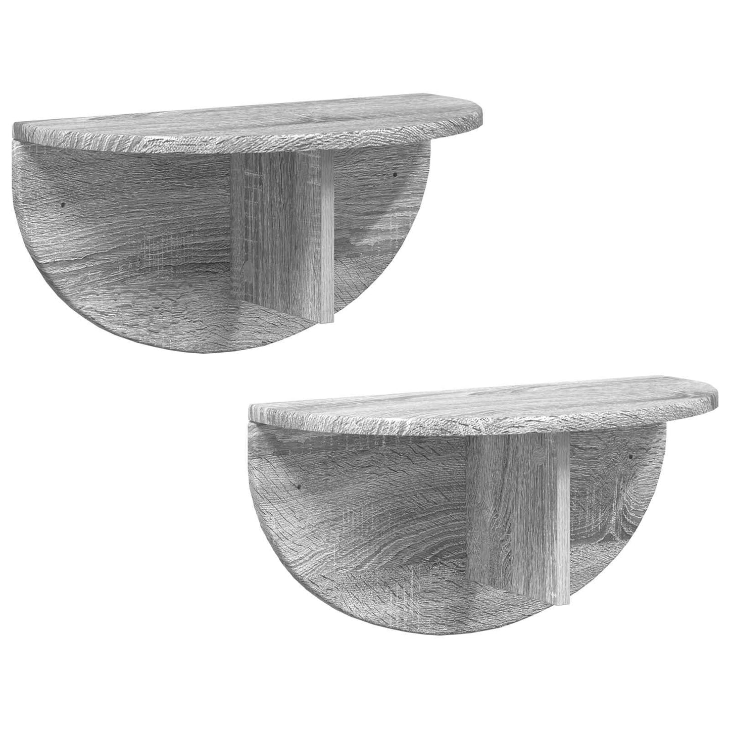 Vegghylle 2 pcs Grå Sonoma 48 x 24 x 24 cm Konstruert tre