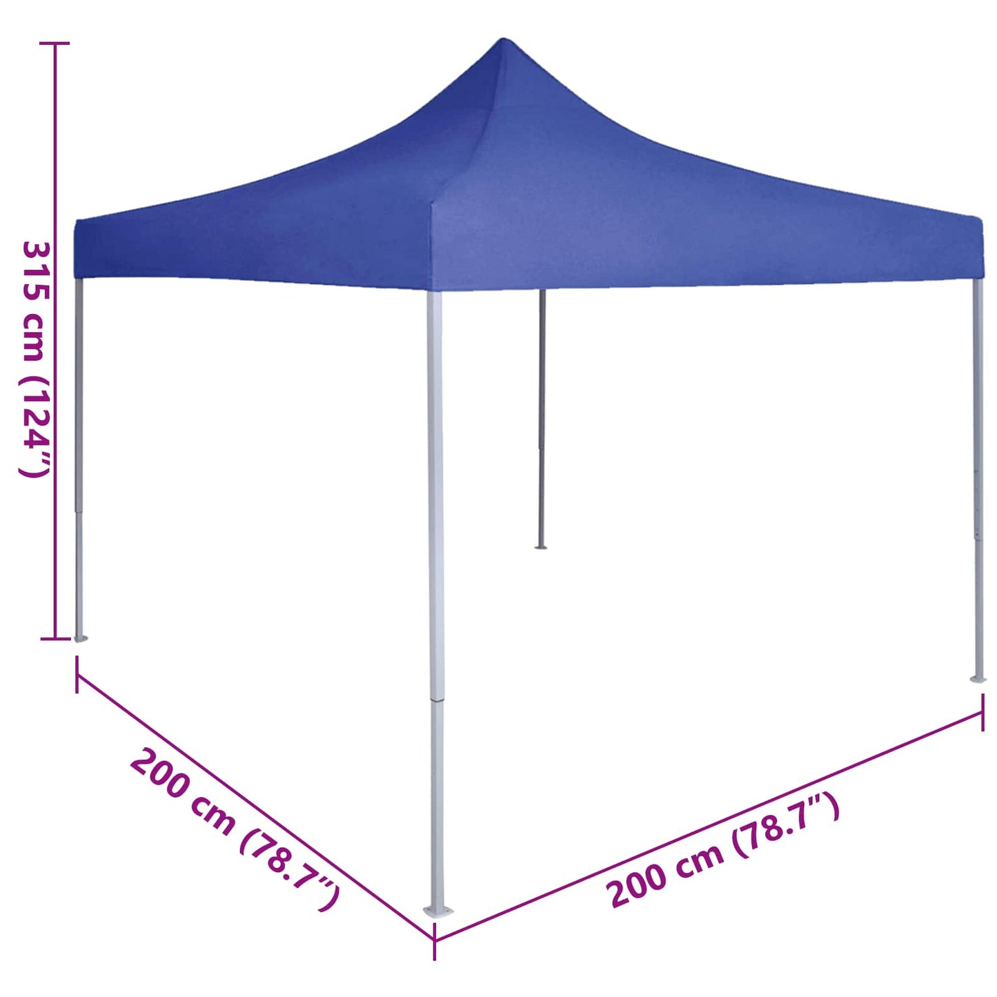 Partytelt Blå 200 x 200 x 315 cm Oxford Stoff vidaXL