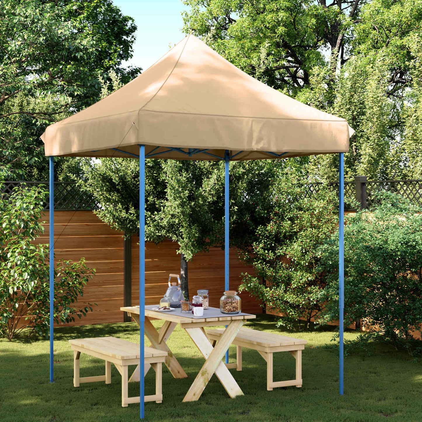 Partytelt Beige 200 x 200 x 306 cm Oxford Stoff