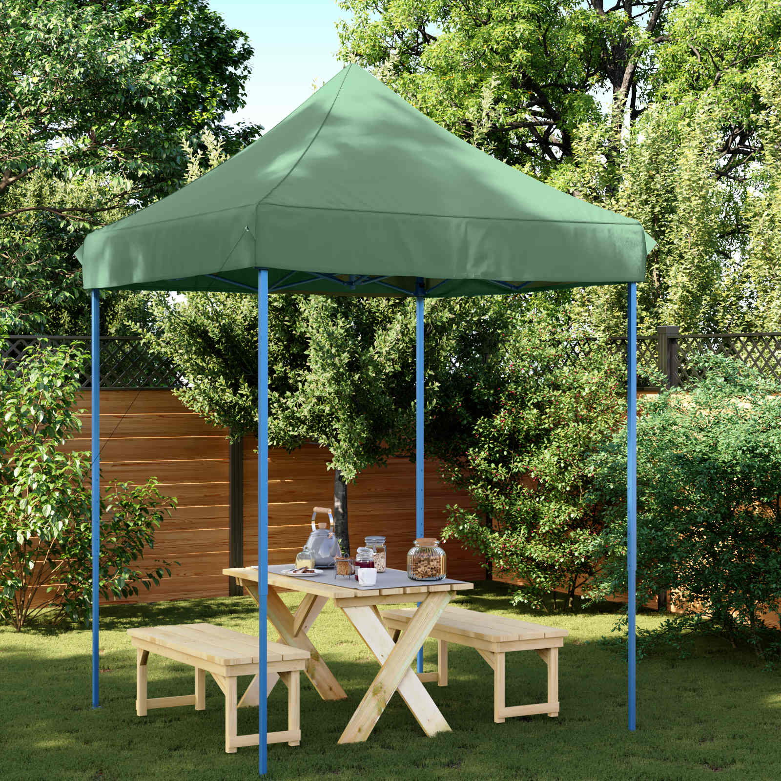 Partytelt grønn 200 x 200 x 306 cm Oxford Stoff vidaXL
