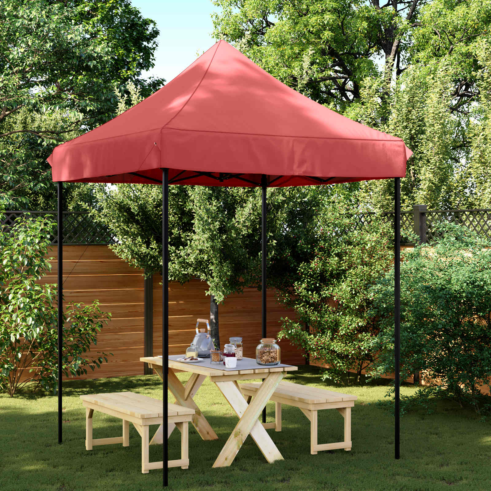 Partytelt Burgunder 200 x 200 x 306 cm Oxford Stoff vidaXL