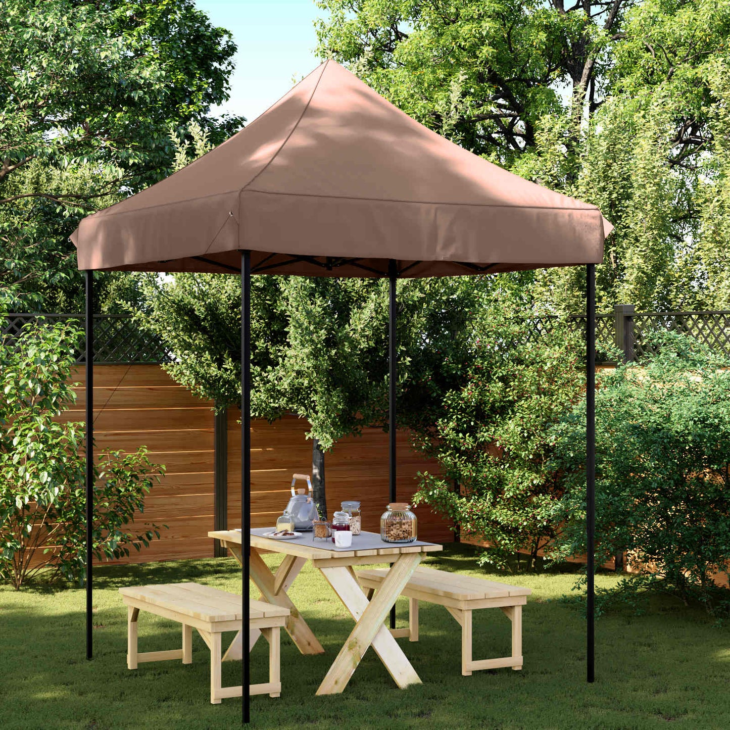 Partytelt Brun 200 x 200 x 306 cm Oxford Stoff vidaXL