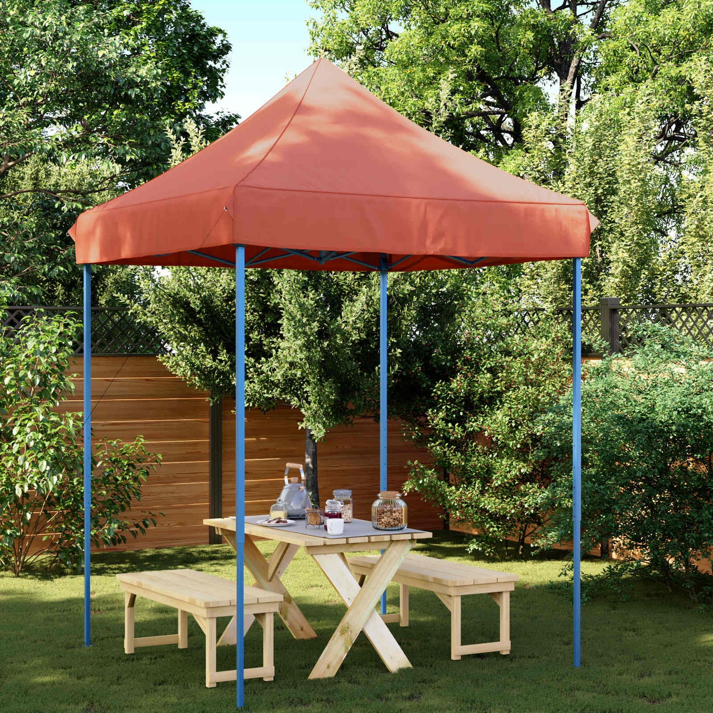 Partytelt Terrakotta 200 x 200 x 306 cm Oxford Stoff vidaXL