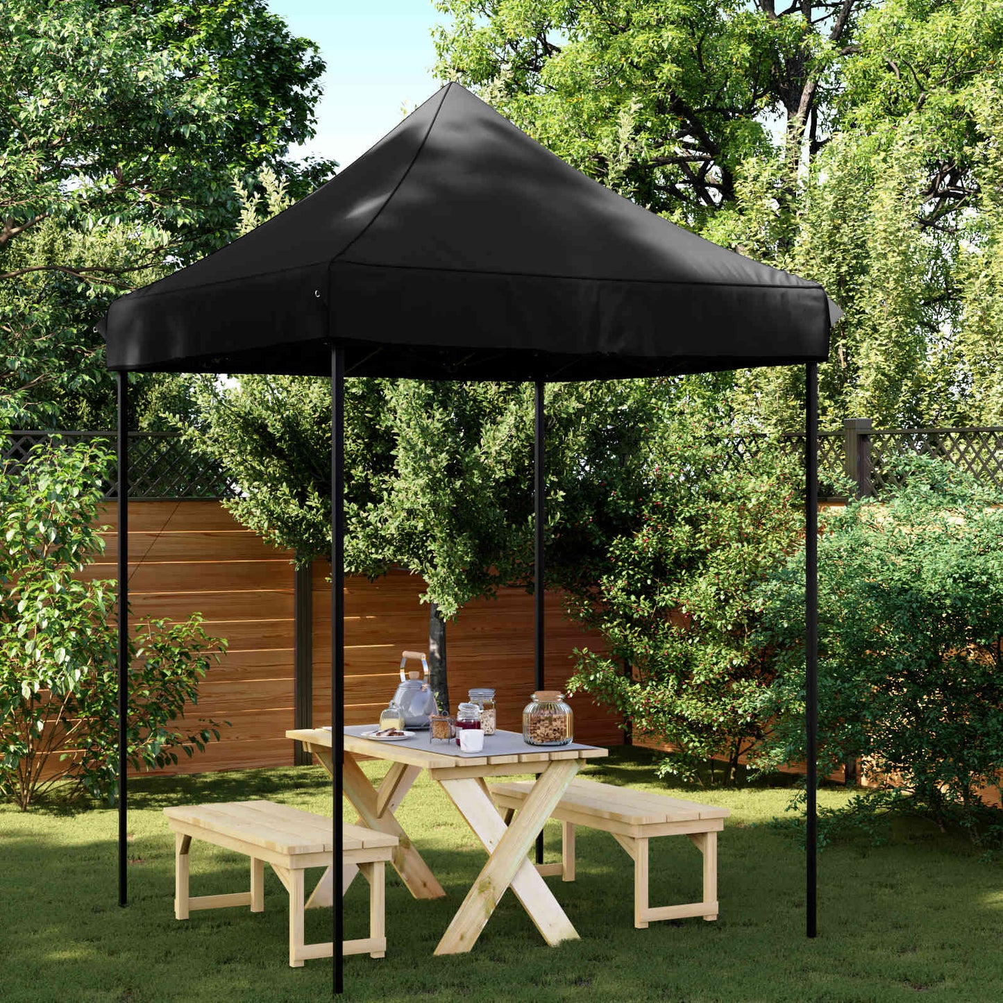 Partytelt Svart 200 x 200 x 306 cm Oxford Stoff vidaXL