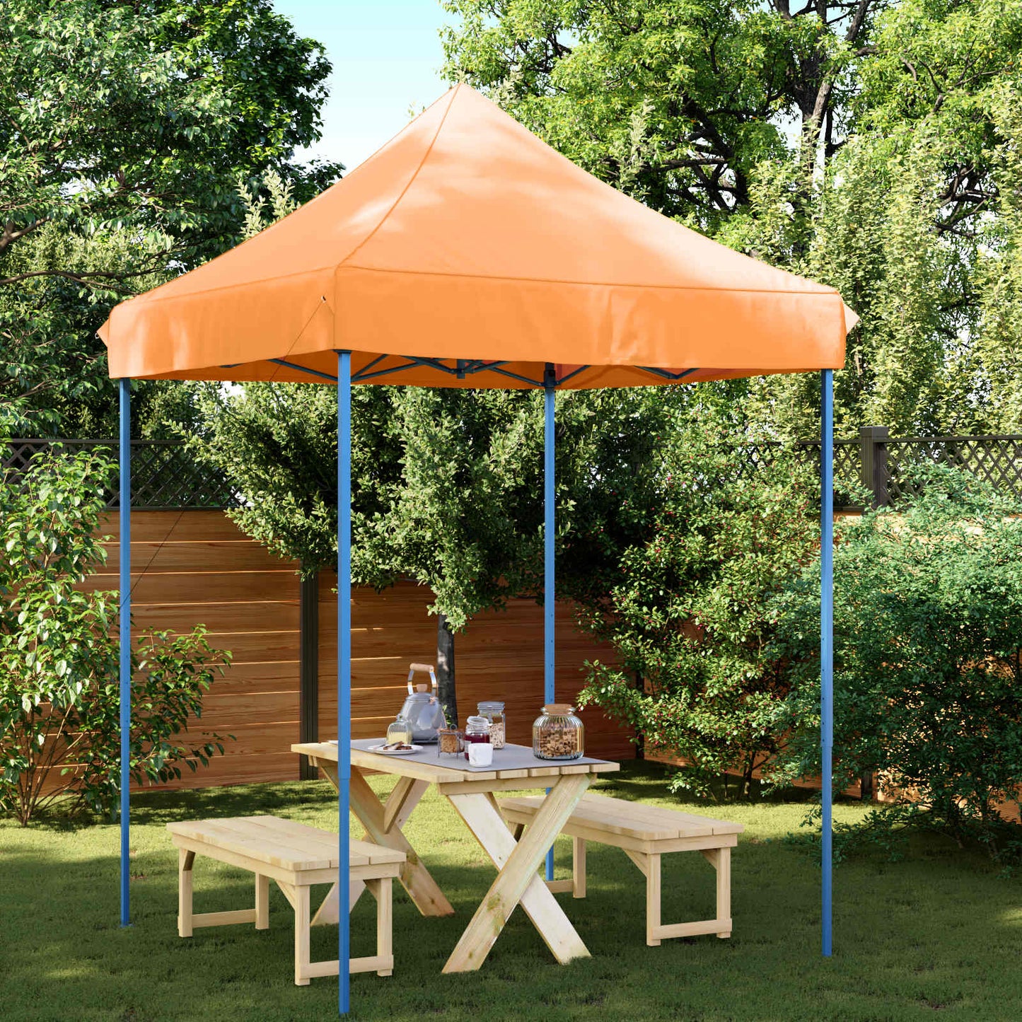 Partytelt Oransje 200 x 200 x 306 cm Oxford Stoff vidaXL