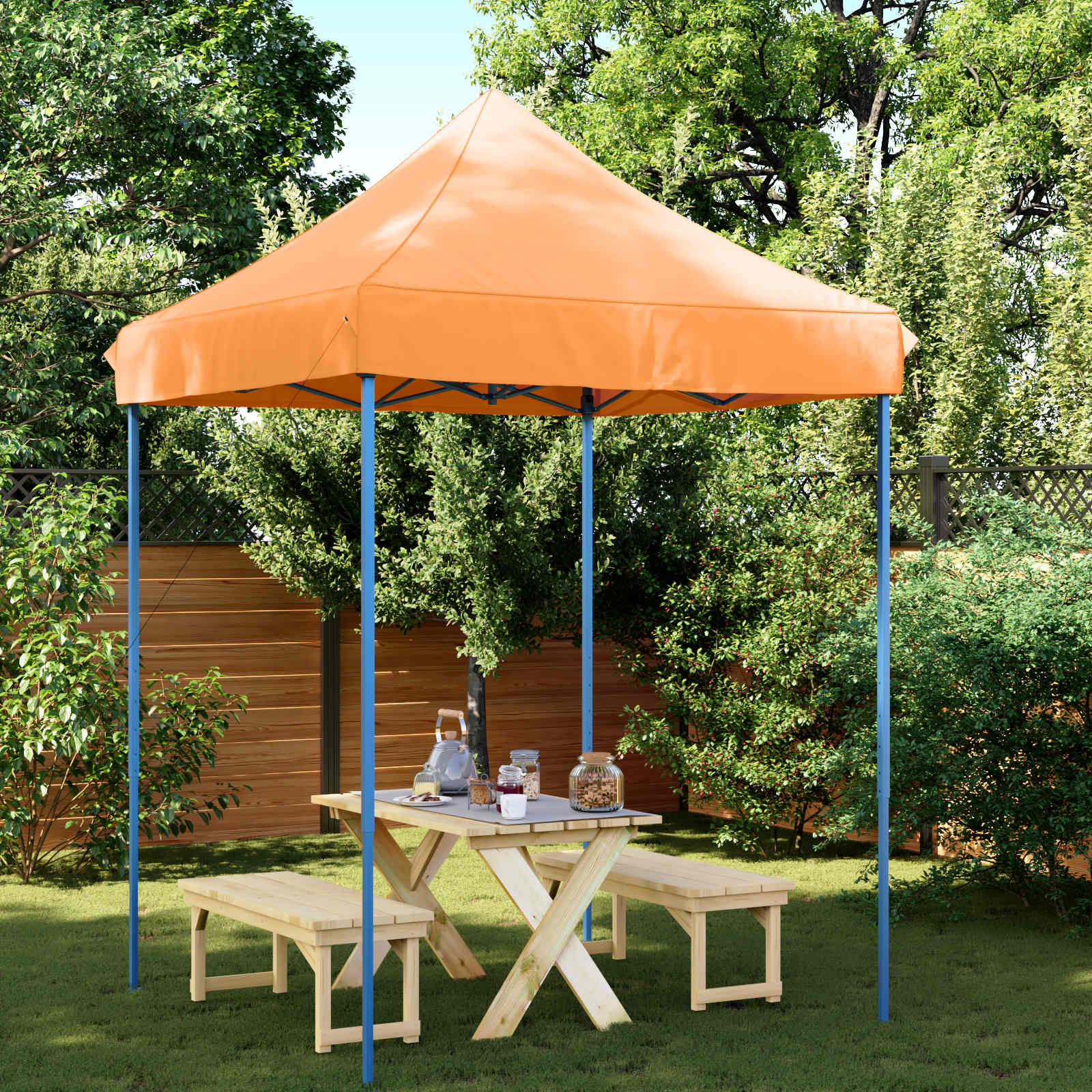 Partytelt Oransje 200 x 200 x 306 cm Oxford Stoff vidaXL