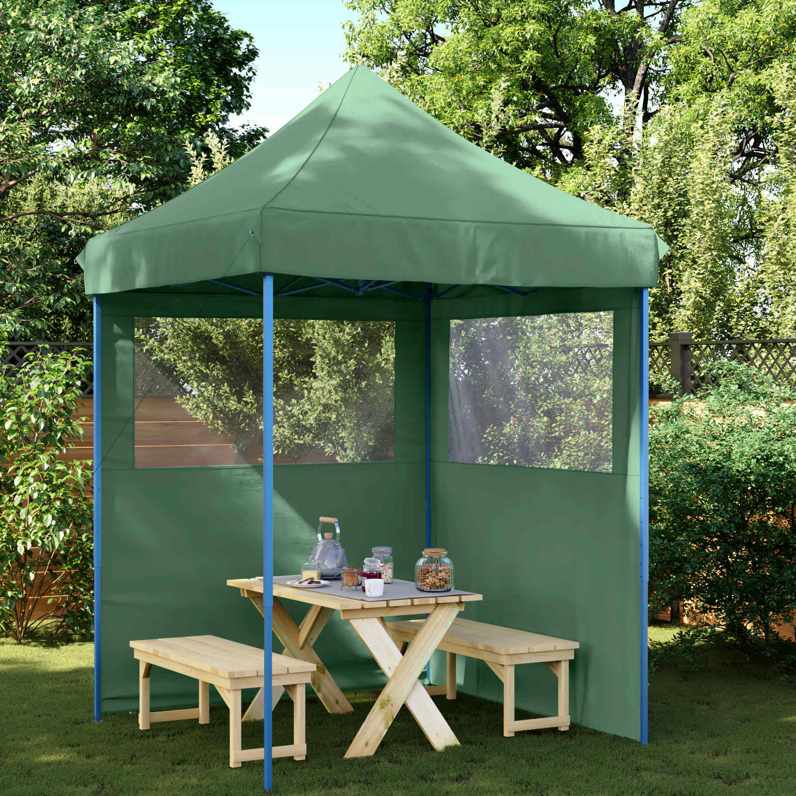 Partytelt grønn 200 x 200 x 306 cm Oxford Stoff vidaXL