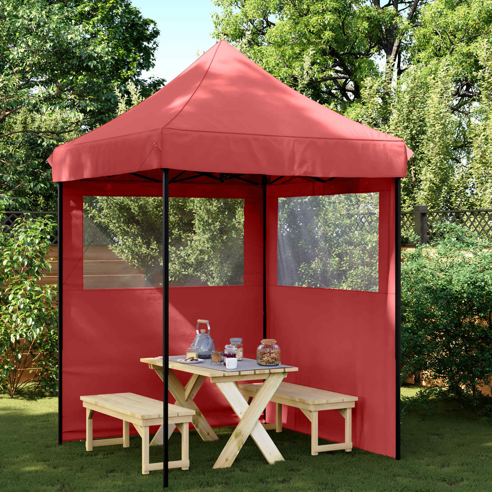 Partytelt Burgunder 200 x 200 x 306 cm Oxford Stoff vidaXL