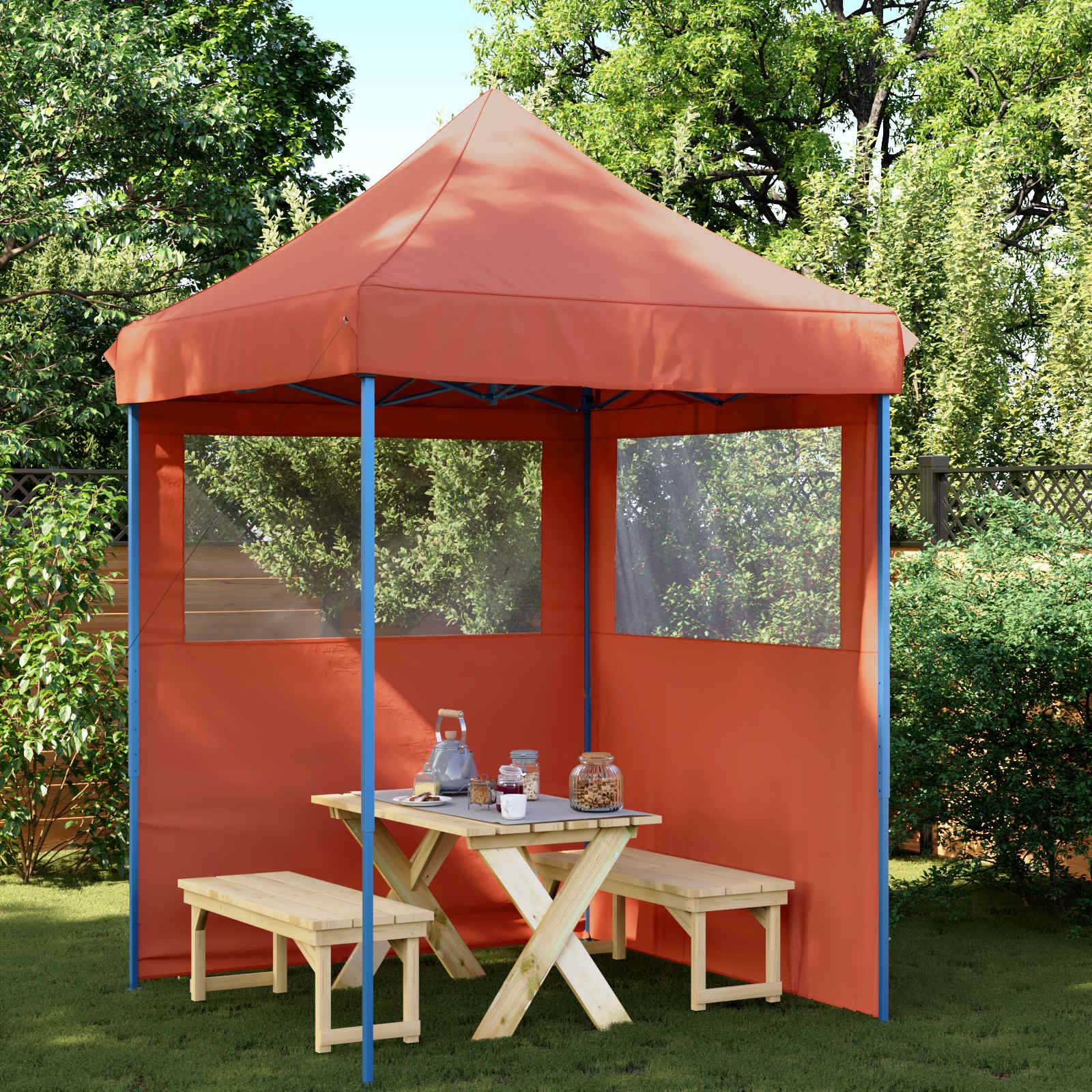 Partytelt Terrakotta 200 x 200 x 306 cm Oxford Stoff vidaXL