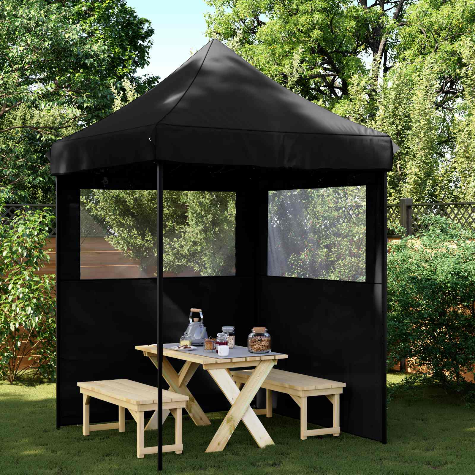 Partytelt Svart 200 x 200 x 306 cm Oxford Stoff vidaXL