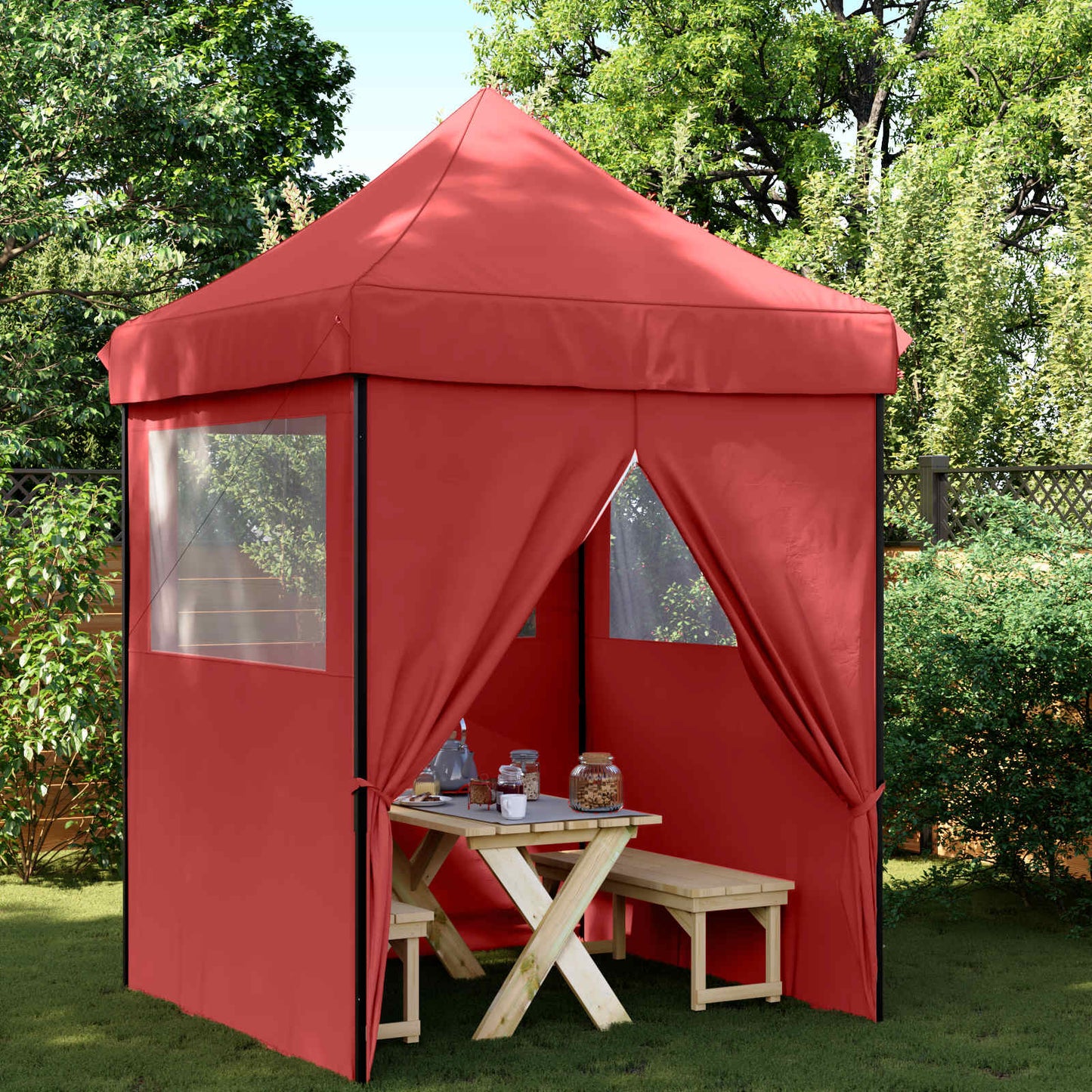 Partytelt Burgunder 200 x 200 x 306 cm Oxford Stoff vidaXL