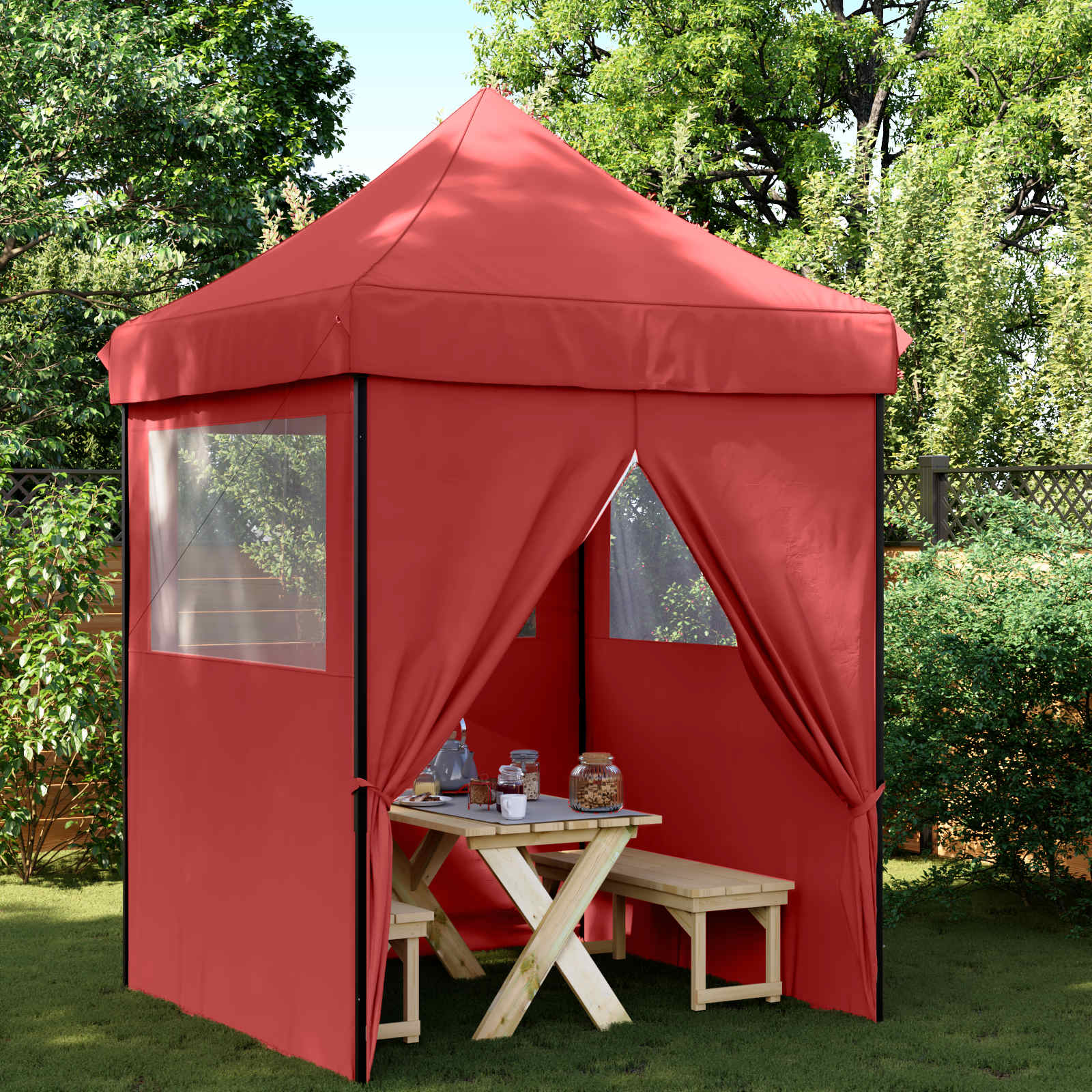 Partytelt Burgunder 200 x 200 x 306 cm Oxford Stoff vidaXL