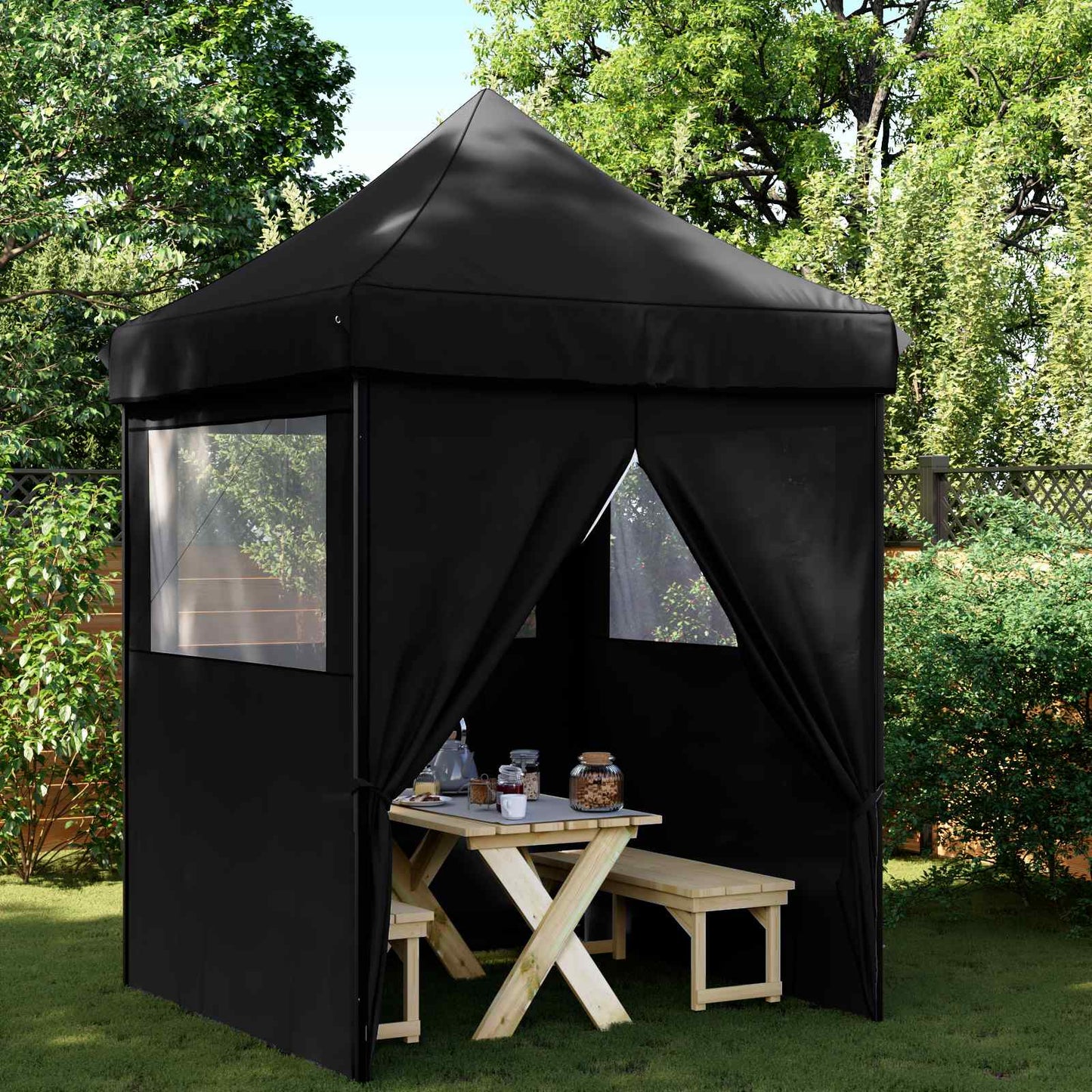 Partytelt Svart 200 x 200 x 306 cm Oxford Stoff vidaXL