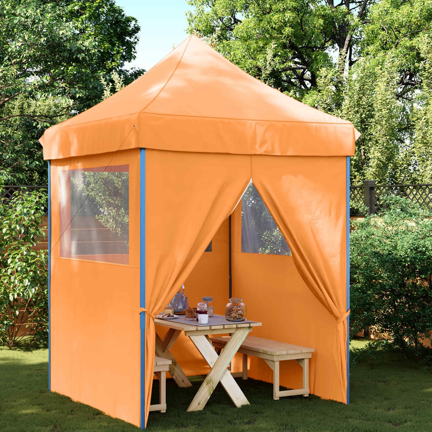 Partytelt Oransje 200 x 200 x 306 cm Oxford Stoff vidaXL