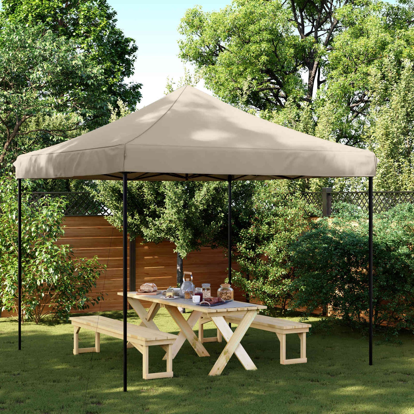 Partytelt Gråbrun 292 x 292 x 315 cm Oxford Stoff vidaXL