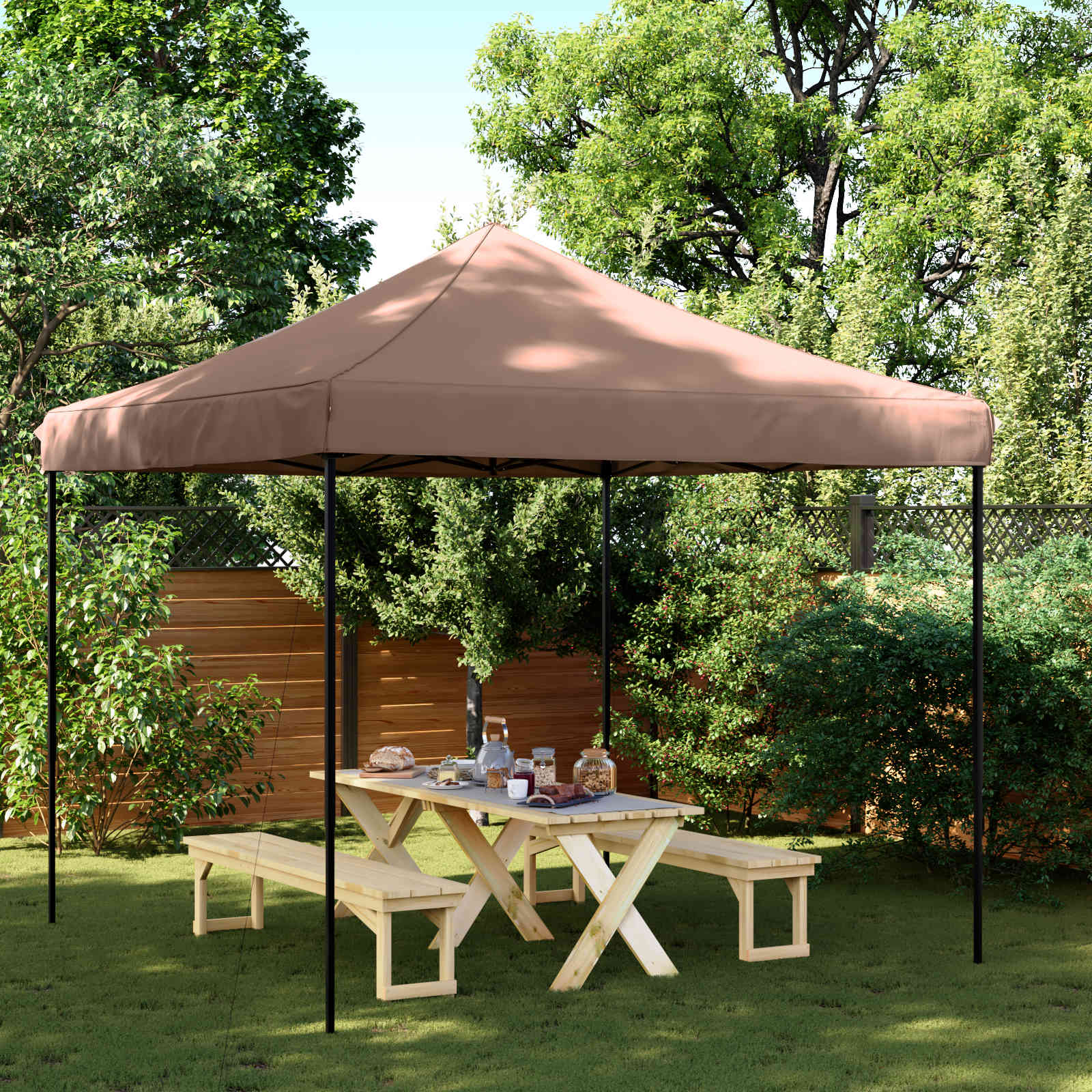 Partytelt Brun 292 x 292 x 315 cm Oxford Stoff vidaXL