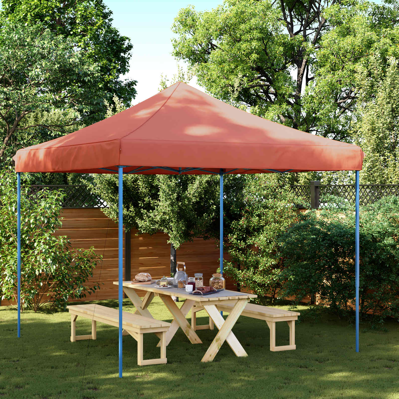 Partytelt Terrakotta 292 x 292 x 315 cm Oxford Stoff vidaXL