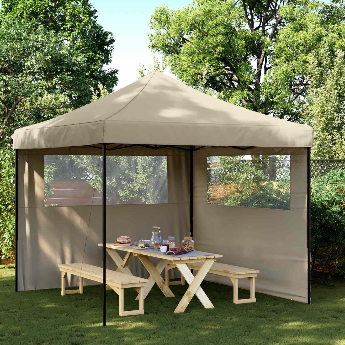 Partytelt Gråbrun 292 x 292 x 315 cm Oxford Stoff vidaXL