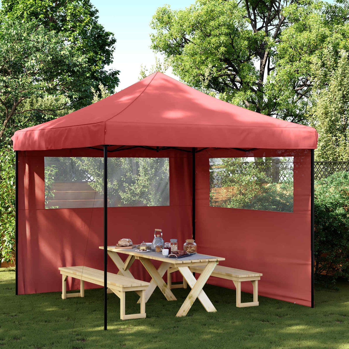 Partytelt Burgunder 292 x 292 x 315 cm Oxford Stoff vidaXL