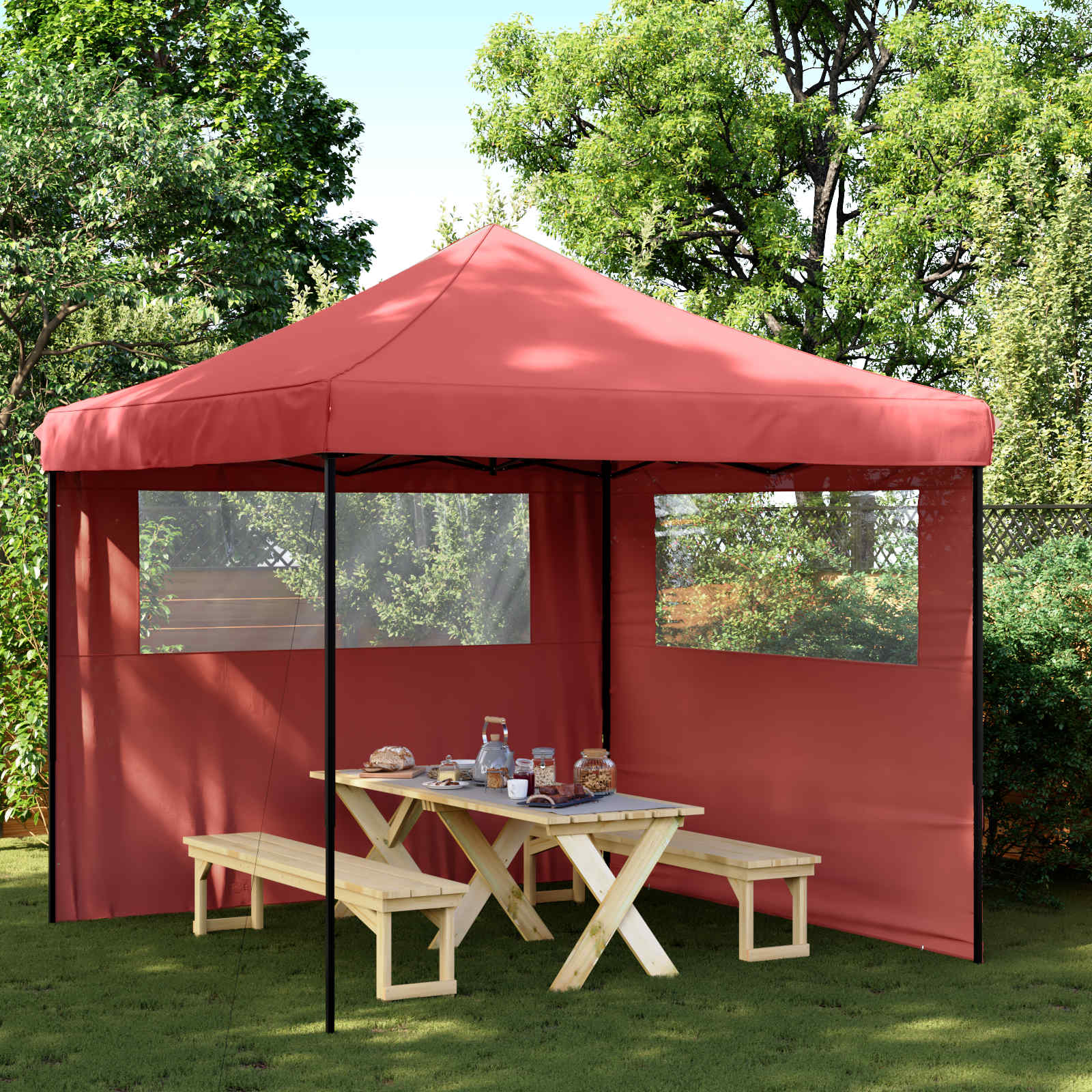 Partytelt Burgunder 292 x 292 x 315 cm Oxford Stoff vidaXL