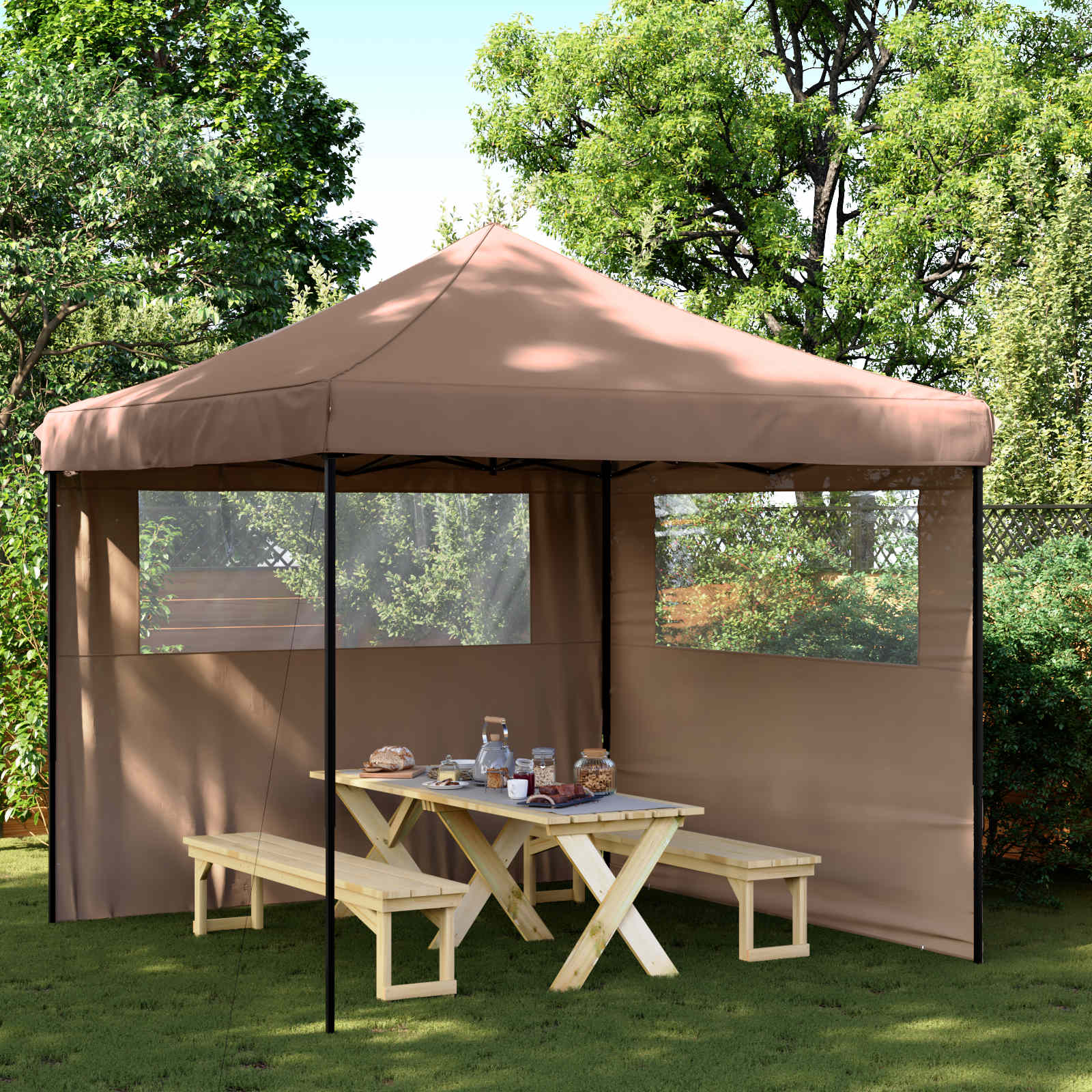 Partytelt Brun 292 x 292 x 315 cm Oxford Stoff vidaXL
