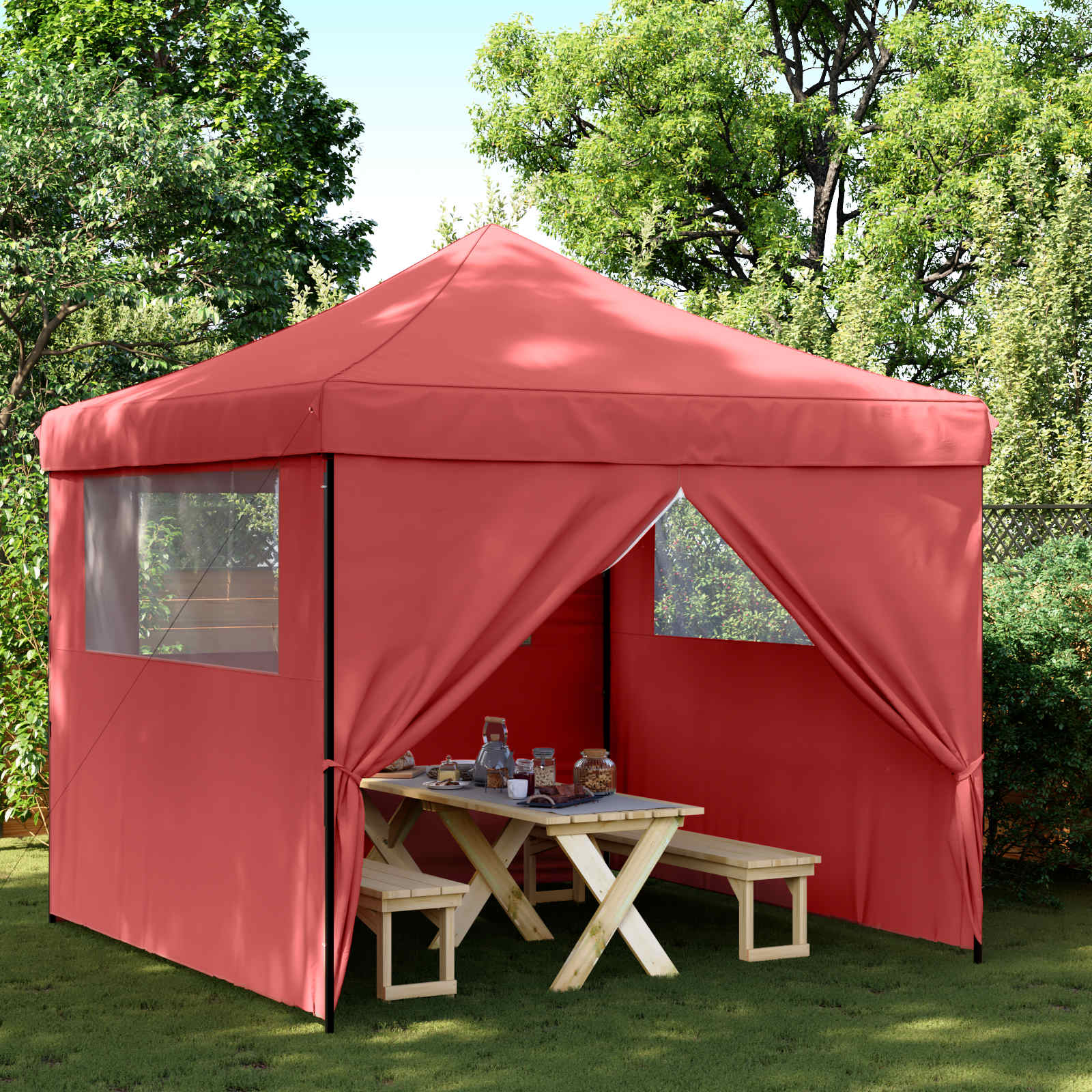 Partytelt Burgunder 292 x 292 x 315 cm Oxford Stoff vidaXL