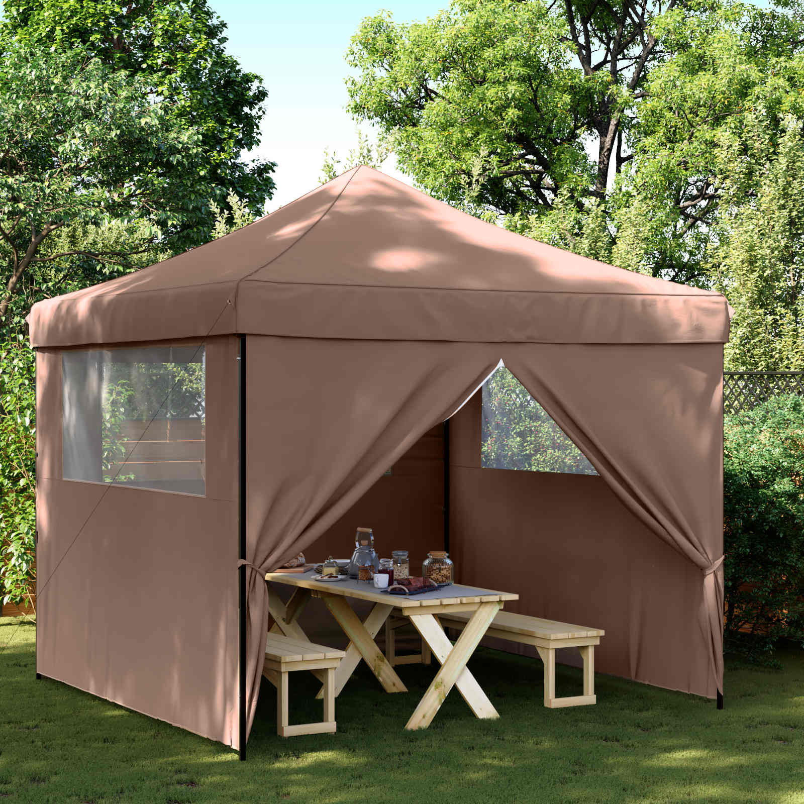 Partytelt Brun 292 x 292 x 315 cm Oxford Stoff vidaXL