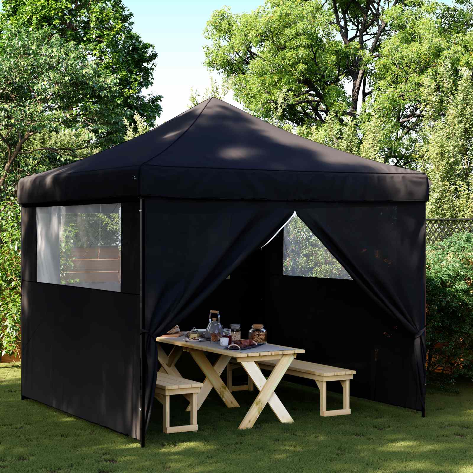 Partytelt Svart 292 x 292 x 315 cm Oxford Stoff vidaXL