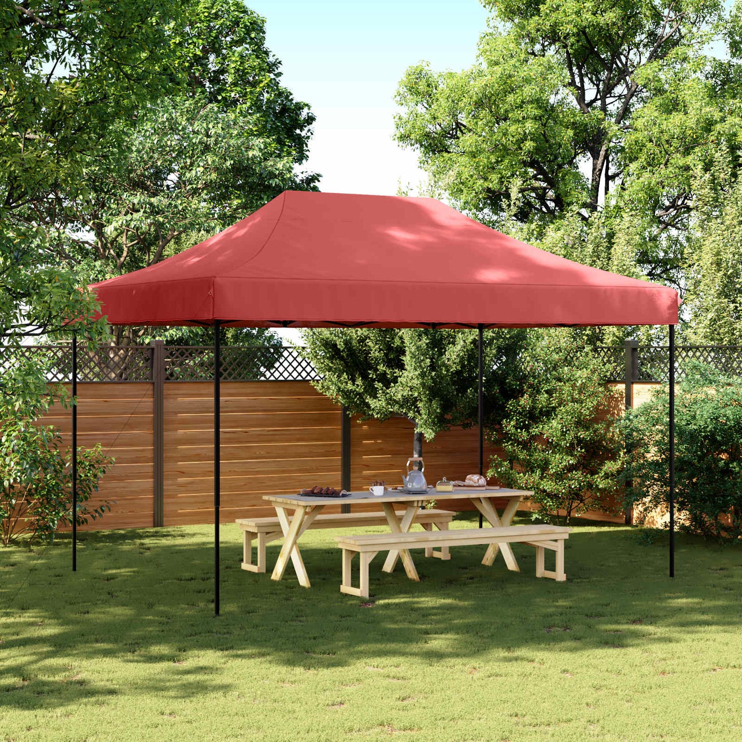 Partytelt Burgunder 279 x 410 x 315 cm Oxford Stoff vidaXL