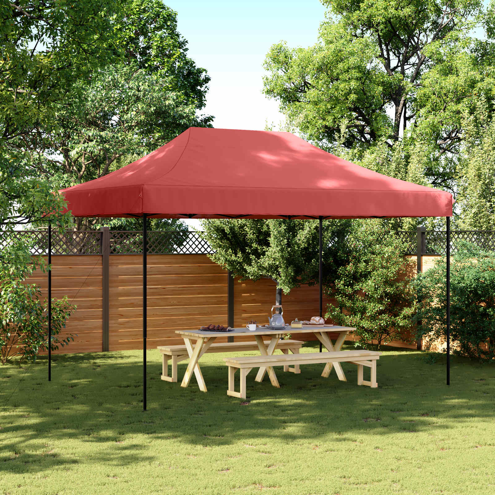 Partytelt Burgunder 279 x 410 x 315 cm Oxford Stoff vidaXL