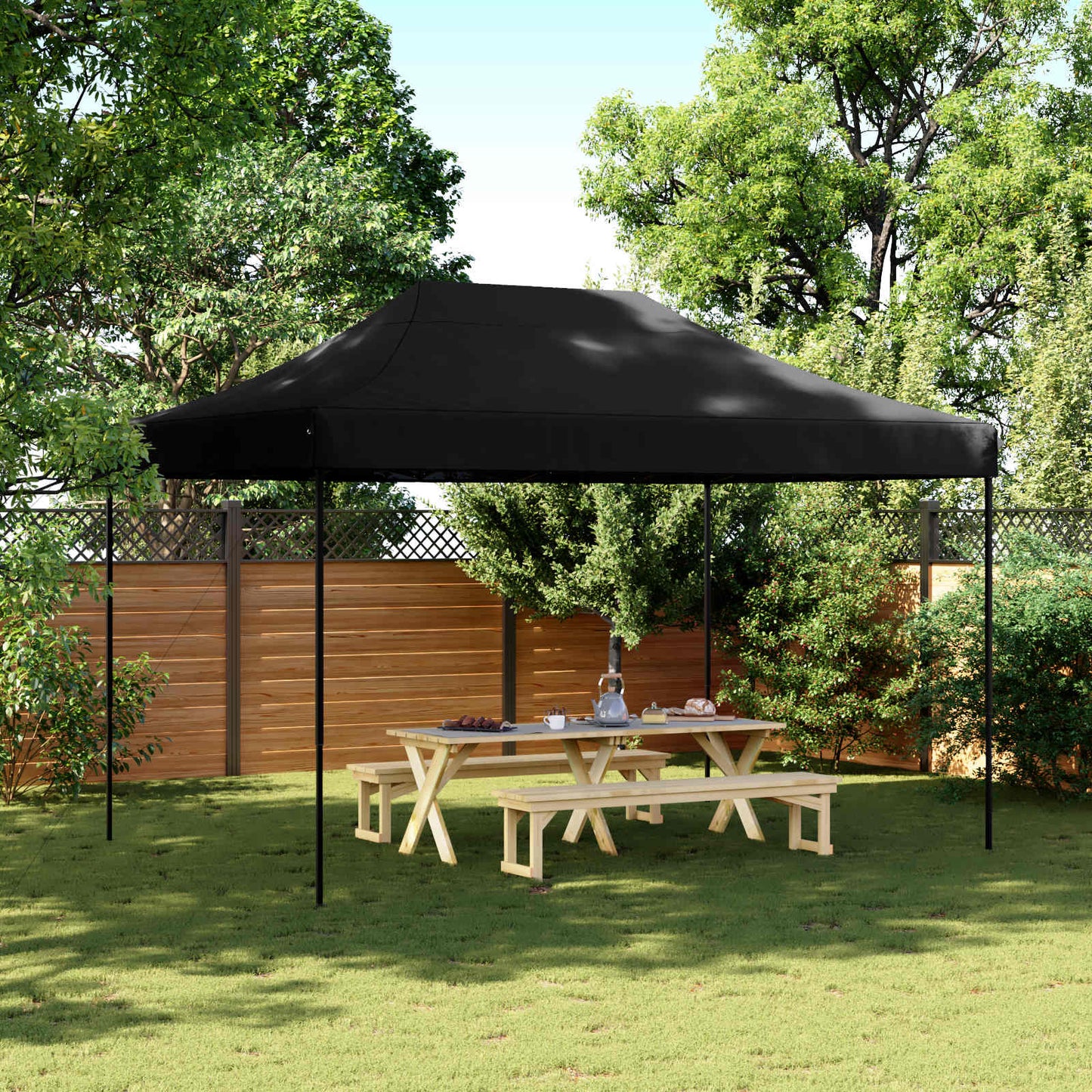 Partytelt Svart 279 x 410 x 315 cm Oxford Stoff vidaXL