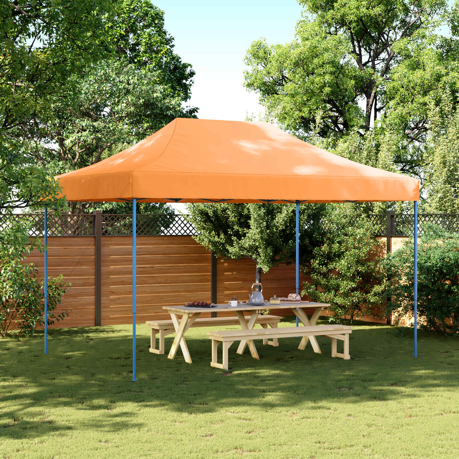 Partytelt Oransje 279 x 410 x 315 cm Oxford Stoff vidaXL