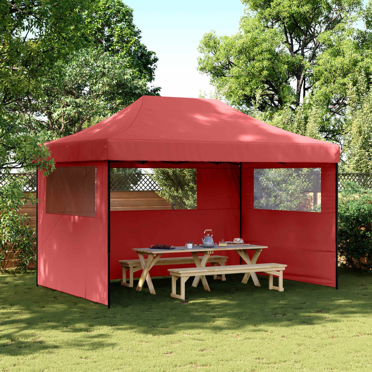 Partytelt Burgunder 279 x 410 x 315 cm Oxford Stoff vidaXL
