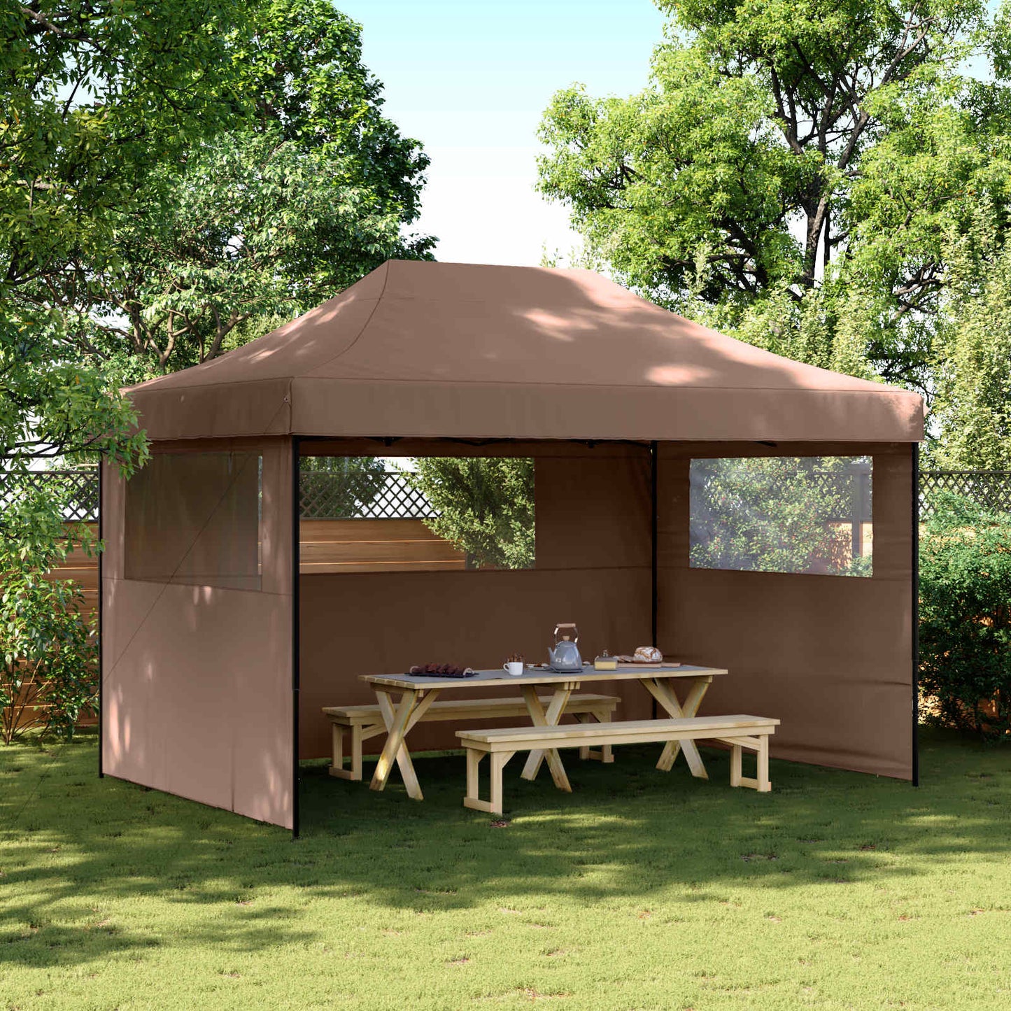 Partytelt Brun 279 x 410 x 315 cm Oxford Stoff vidaXL