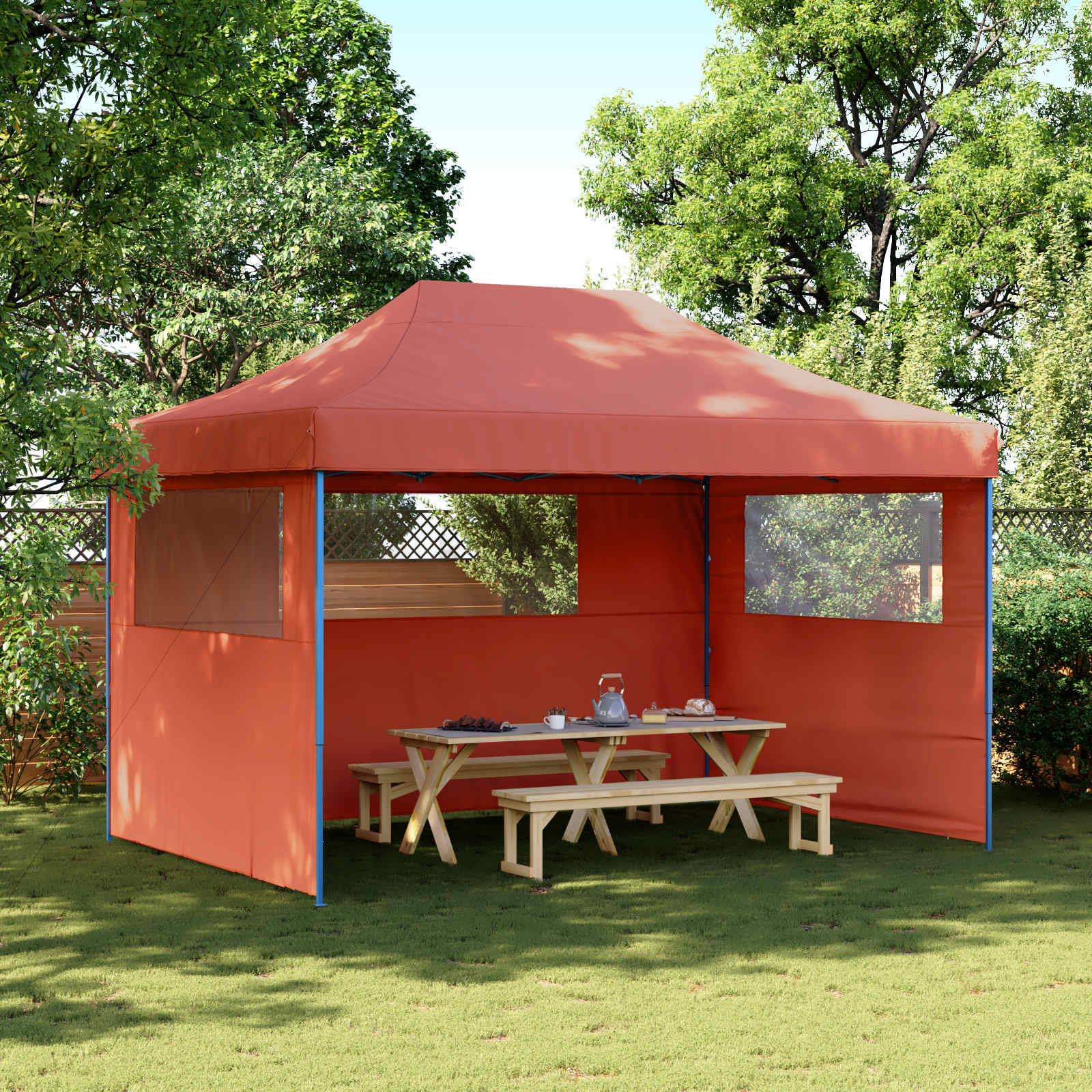 Partytelt Terrakotta 279 x 410 x 315 cm Oxford Stoff vidaXL
