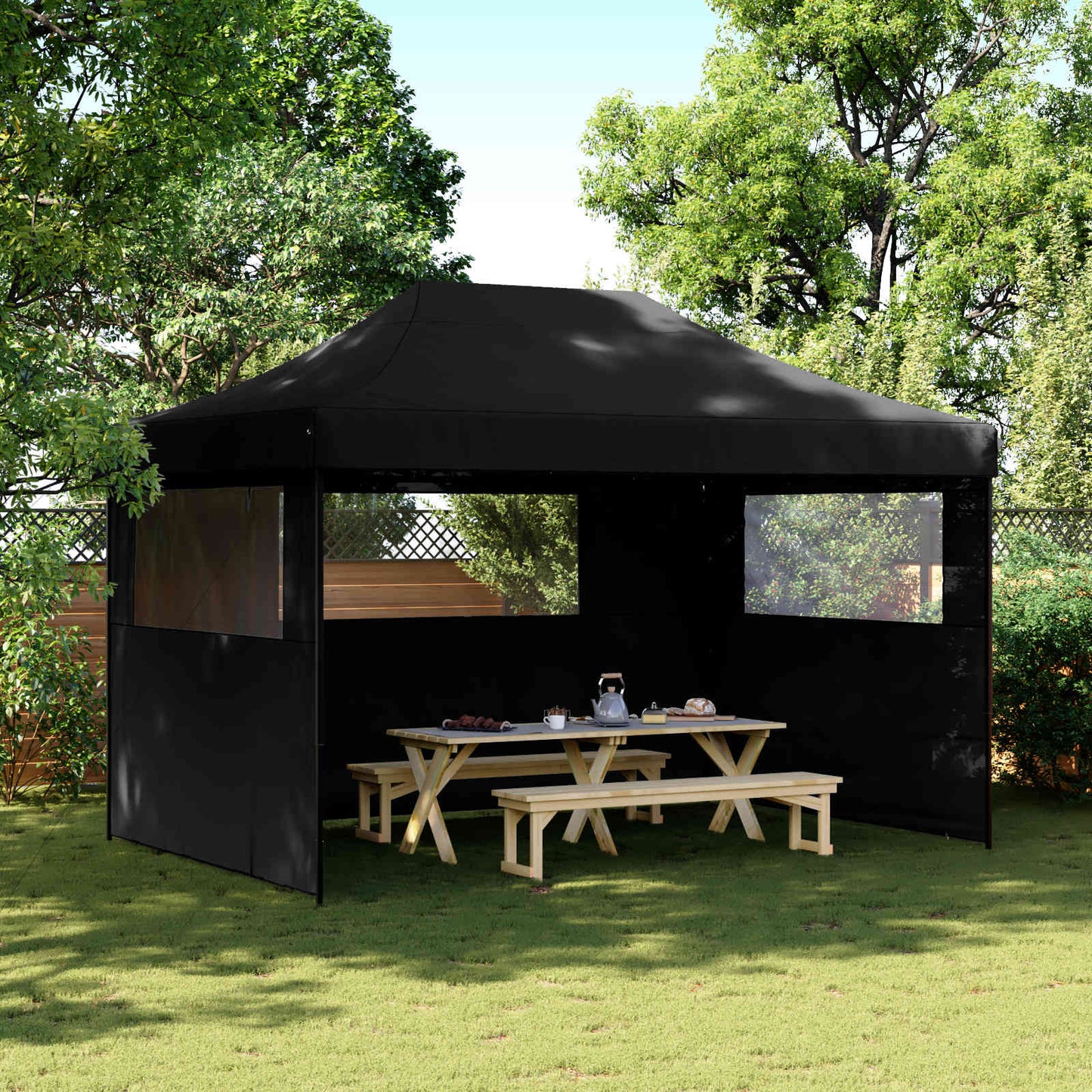 Partytelt Svart 279 x 410 x 315 cm Oxford Stoff vidaXL