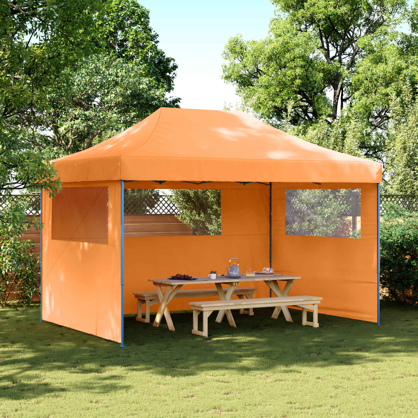 Partytelt Oransje 279 x 410 x 315 cm Oxford Stoff vidaXL