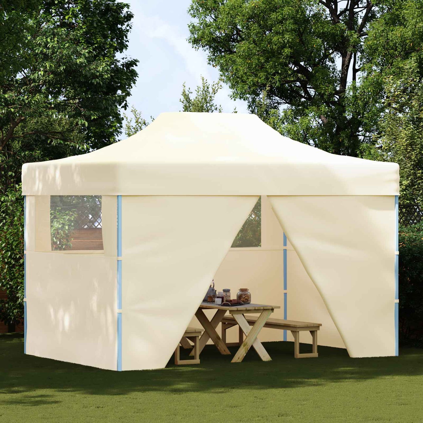 Partytelt Krem 280 x 410 x 315 cm Oxford Stoff vidaXL