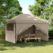 Partytelt Gråbrun 279 x 410 x 315 cm Oxford Stoff vidaXL