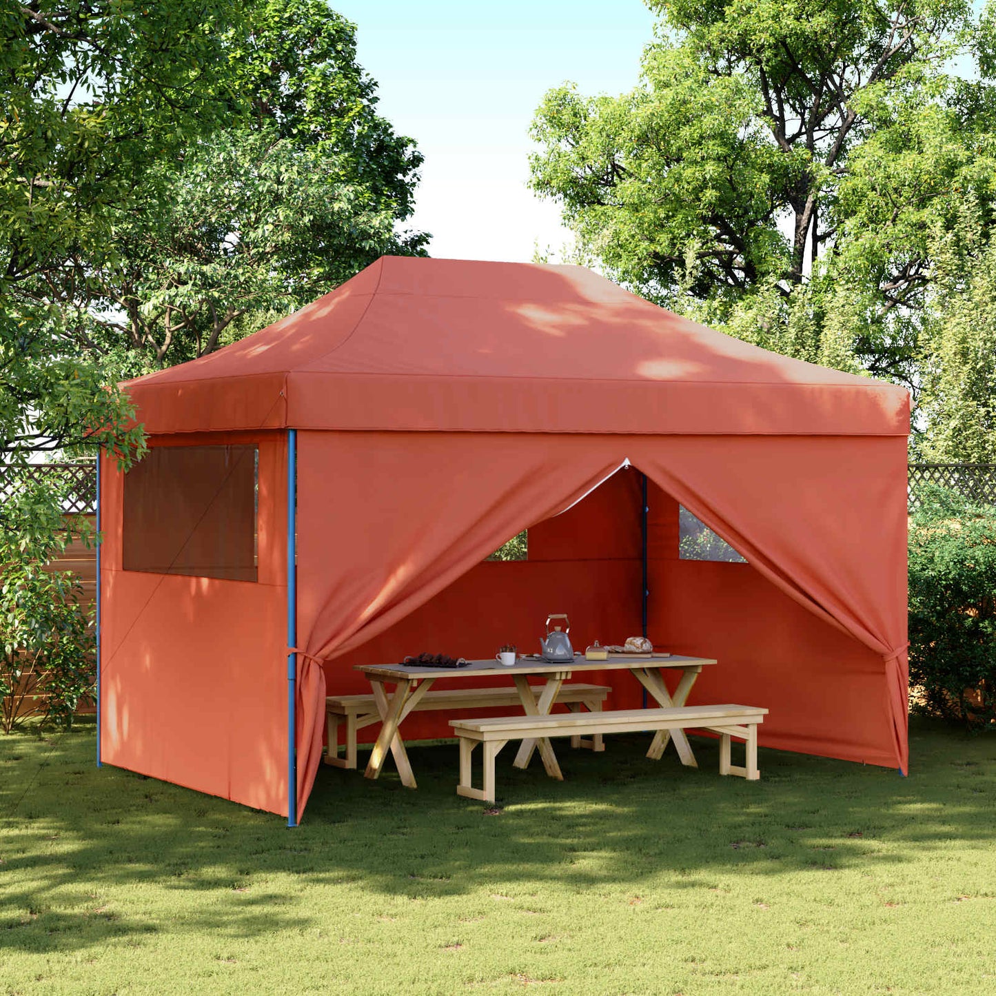 Partytelt Terrakotta 279 x 410 x 315 cm Oxford Stoff vidaXL