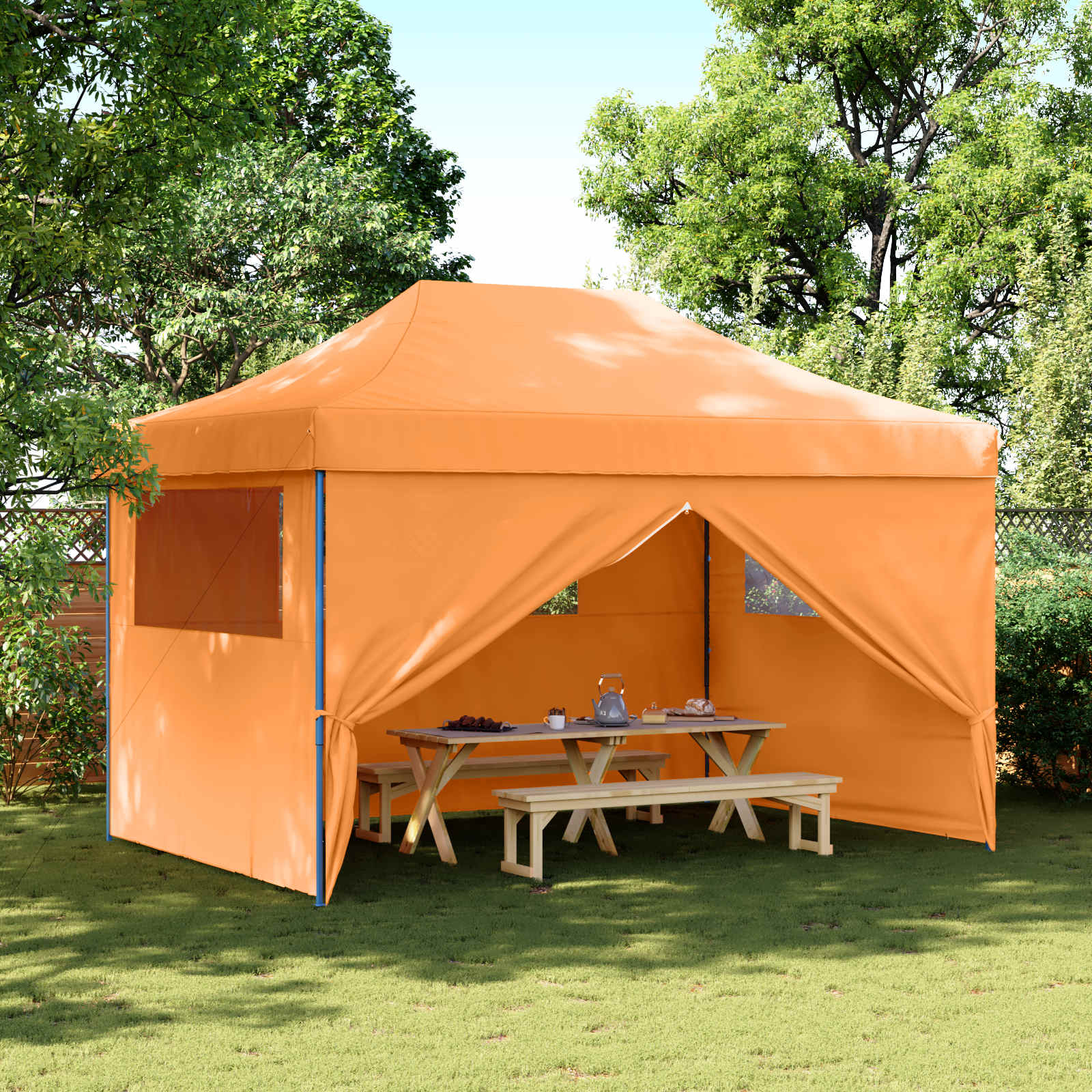 Partytelt Oransje 279 x 410 x 315 cm Oxford Stoff vidaXL
