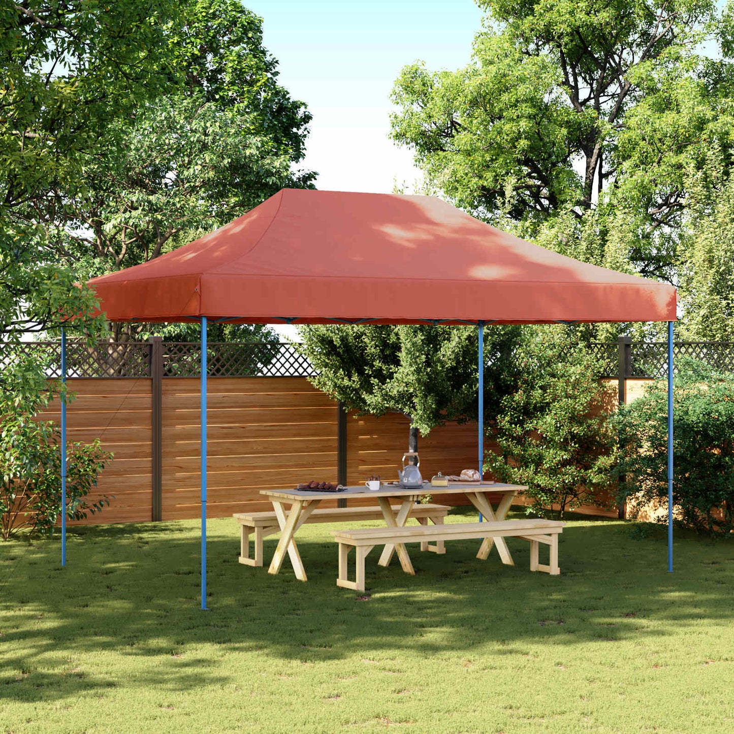 Partytelt Terrakotta 292 x 440 x 315 cm Oxford Stoff vidaXL