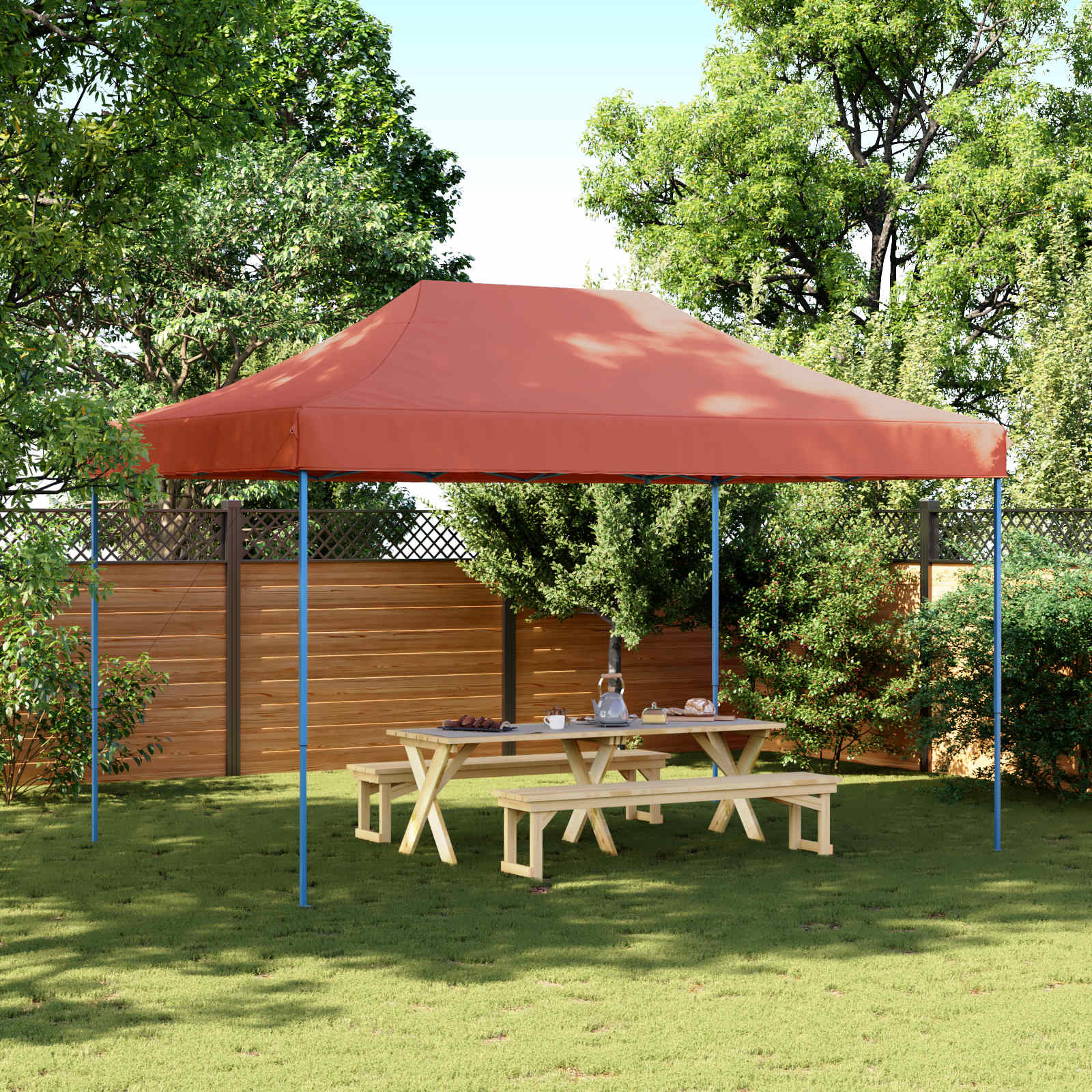 Partytelt Terrakotta 292 x 440 x 315 cm Oxford Stoff vidaXL