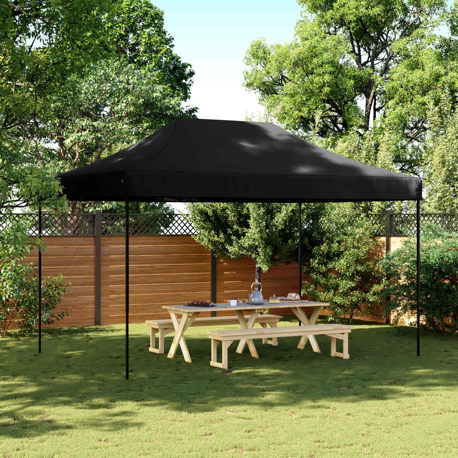 Partytelt Svart 292 x 440 x 315 cm Oxford Stoff vidaXL