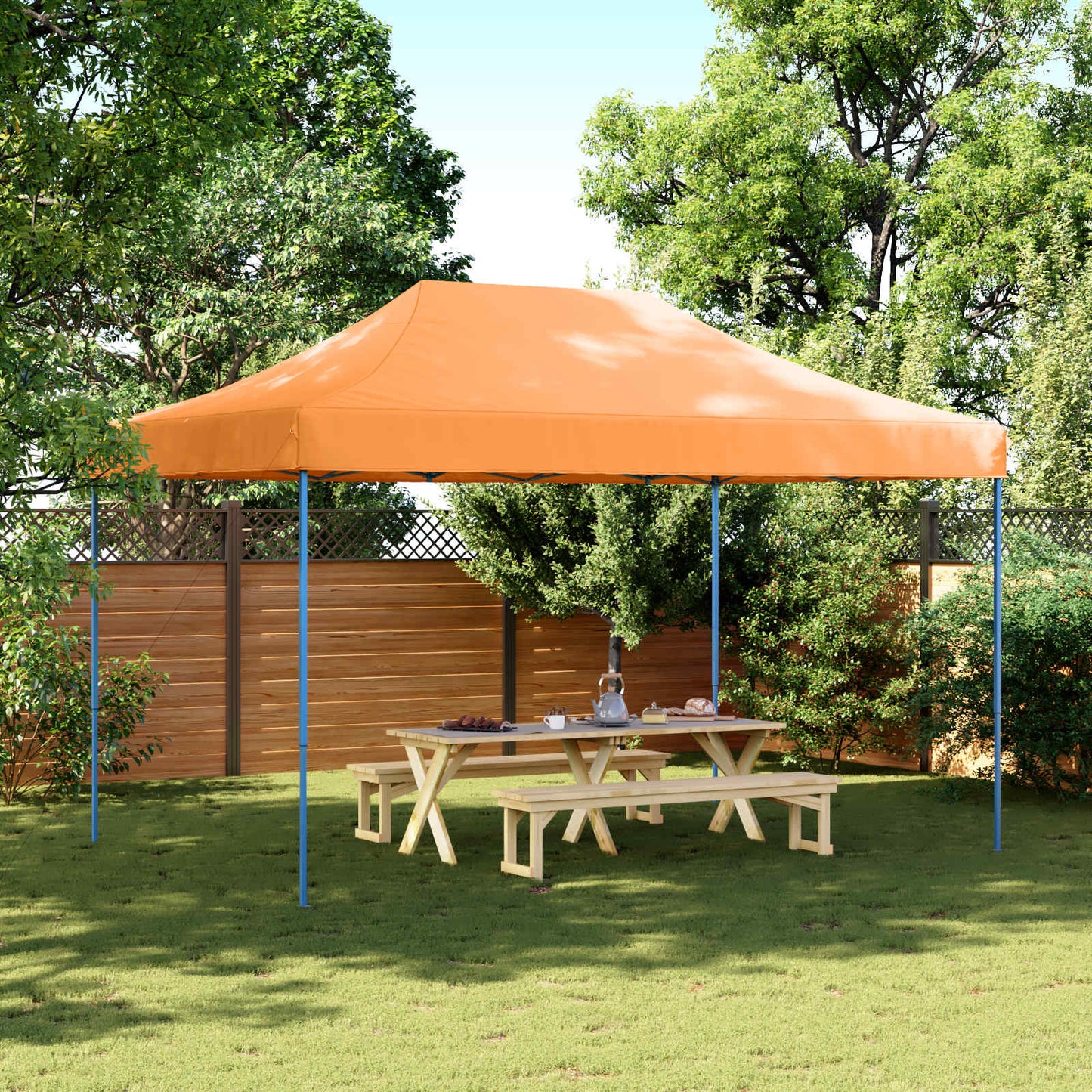 Partytelt Oransje 292 x 440 x 315 cm Oxford Stoff vidaXL