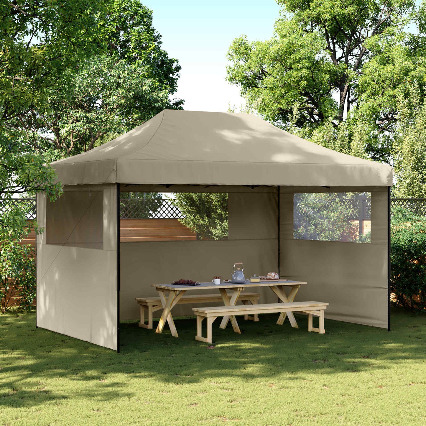 Partytelt Gråbrun 292 x 440 x 315 cm Oxford Stoff vidaXL