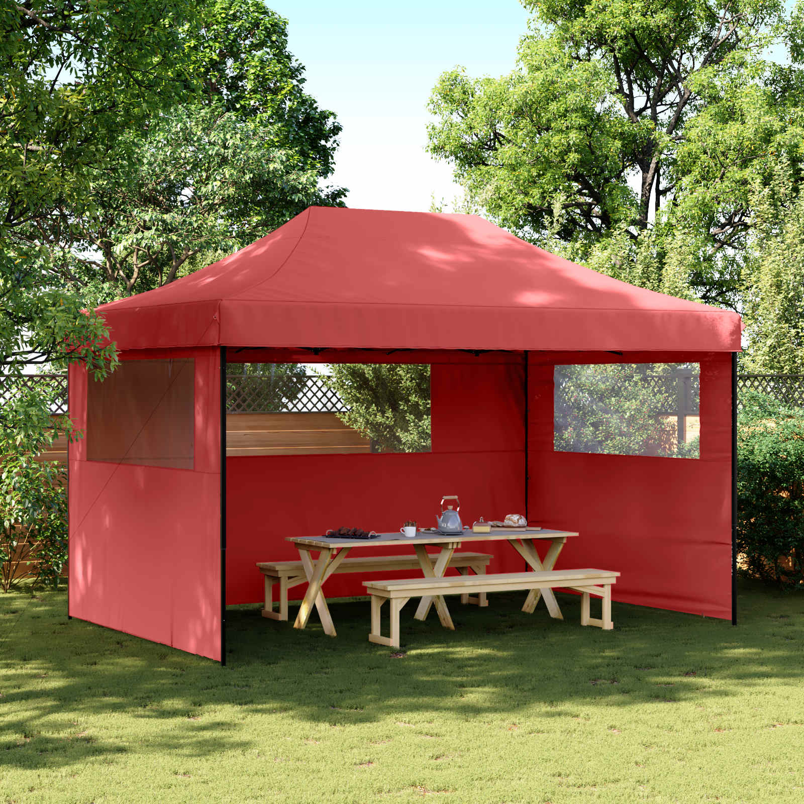 Partytelt Burgunder 292 x 440 x 315 cm Oxford Stoff vidaXL