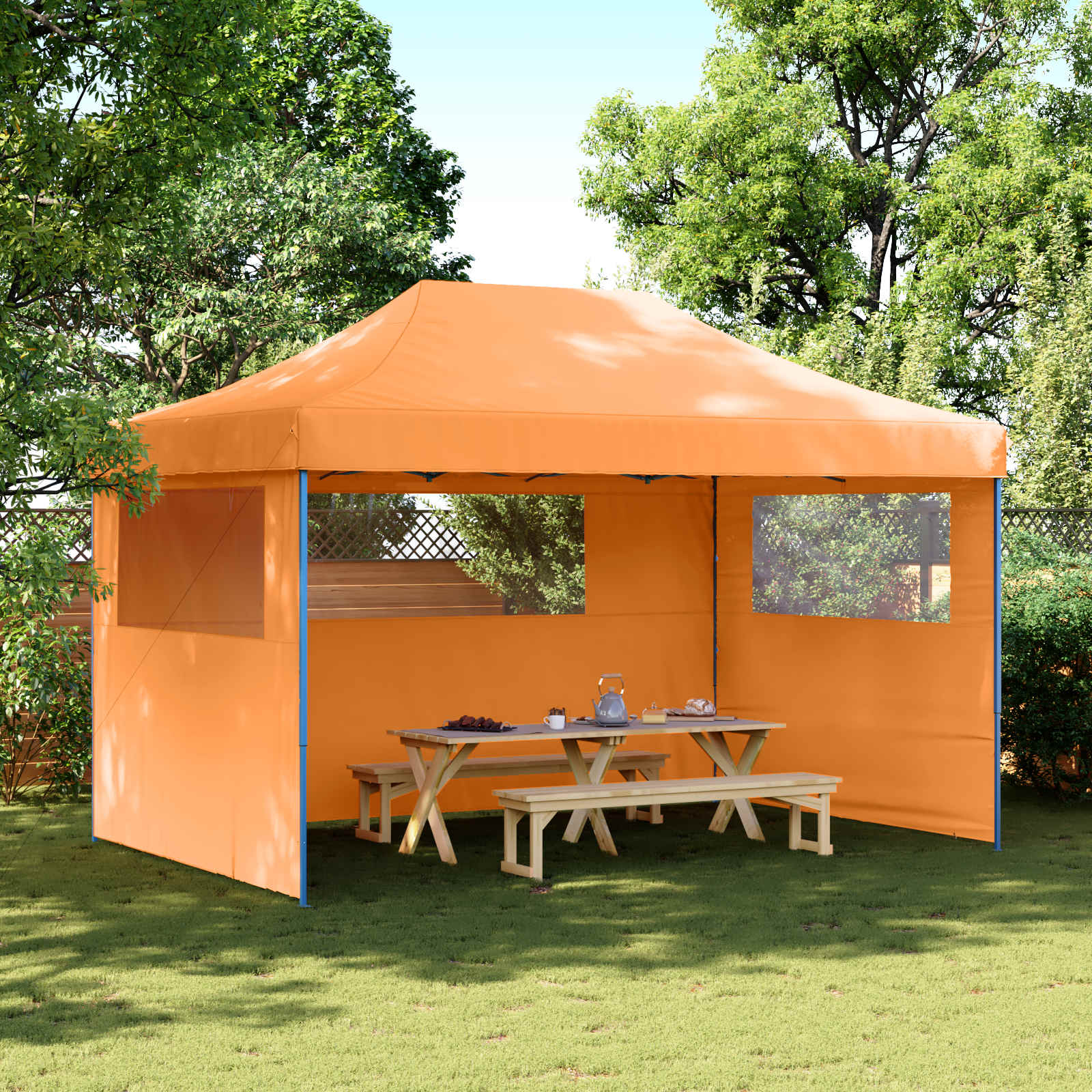 Partytelt Oransje 292 x 440 x 315 cm Oxford Stoff vidaXL