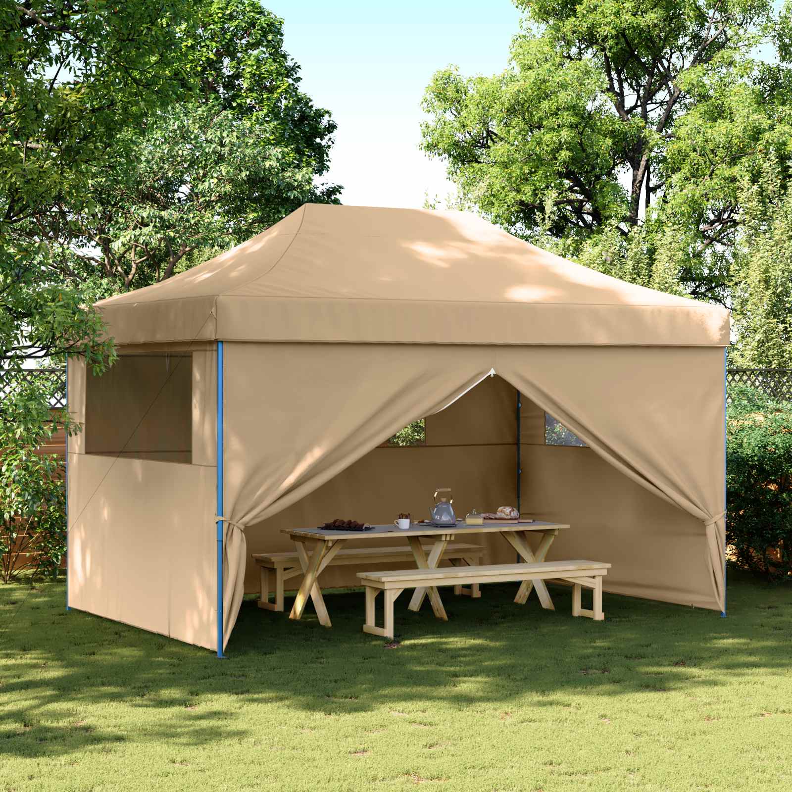 Partytelt Beige 292 x 440 x 315 cm Oxford Stoff vidaXL