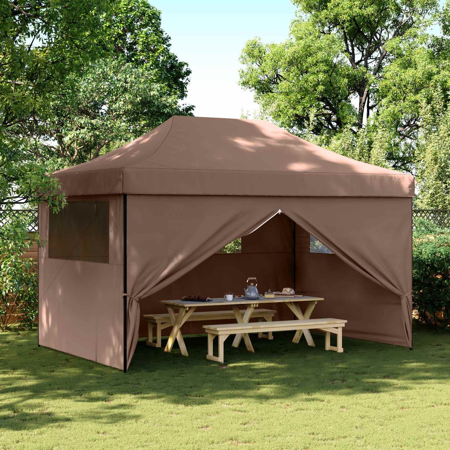 Partytelt Brun 292 x 440 x 315 cm Oxford Stoff vidaXL